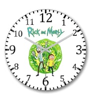 Rick And Morty TV Series Duvar Saati Bombeli Gercek Cam