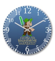 Mestre Yoda 2 Duvar Saati Bombeli Gercek Cam