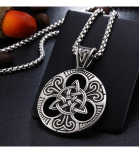 Paslanmaz  Çelik Odin Triquetra Üçleme Kelt Viking Kolye