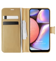 Microsonic Samsung Galaxy A10s Kılıf Delux Leather Wallet Gold