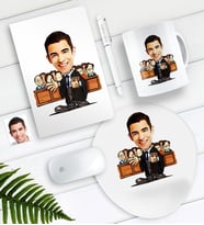 BK Gift Kişiye Özel Bay Avukat Karikatürlü Defter Kalem Kupa Mouse Pad Seti-2 (Model 1)