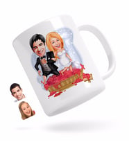 BK Gift Kişiye Özel Evleniyoruz Karikatürlü Beyaz Kupa Bardak-10