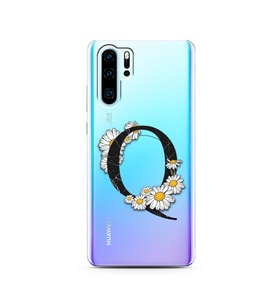 Papatya Harf Tasarım Süper Şeffaf Silikon Telefon Kılıfı Huawei P30 Pro  Q-Harfi