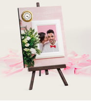 BK Gift Kişiye Özel Fotoğraflı Şovaleli Masa Saati  3