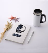 Başak Burcuna Özel İsimli Beyaz Defter Kalem Termos Mug Seti