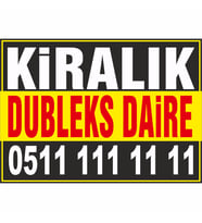 Kiralık Dubleks Daire Branda Afişi (Sarı Siyah Renk)
