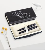 BK Gift Kişiye Özel Vip 675-RT Siyah Roller & Tükenmez Kalem Seti