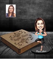 Kişiye Özel Sporcu Karikatürlü Ahşap Biblo Kutulu Bayan-3