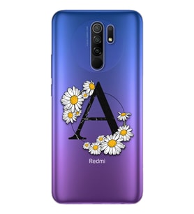 Papatya Harf Tasarım Süper Şeffaf Silikon Telefon Kılıfı Xiomai Redmi 9 A-Harfi