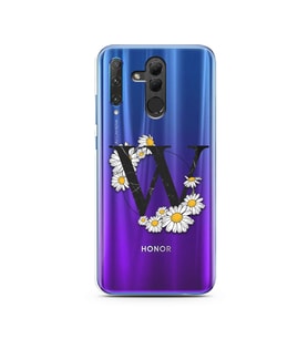 Papatya Harf Tasarım Süper Şeffaf Silikon Telefon Kılıfı Huawei Honor 20 Lite W-