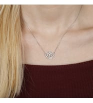 Afrodit Silver Kraliçe Tacı Tasarım Gümüş Kolye