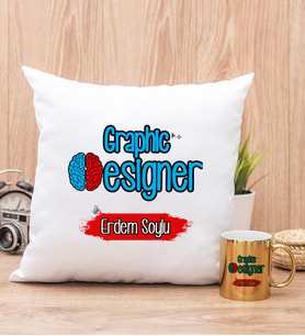 Grafiker Yastık ve Gold Kupa Bardak