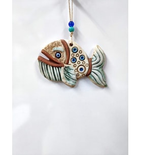 Seramik Mini Balina Figürlü Dekoratif Duvar Süsü 15x10 cm