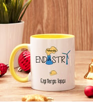 Endüstri Mühendisi İçi Ve Kulpu Renkli Kupa Bardak