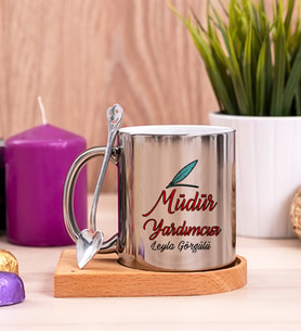 Müdür Yardımcısı Ahşap Altlıklı Silver Kupa Bardak