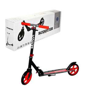 Metal Scooter, Silikon 200 mm DEV Tekerlekli, Katlanabilir (Kırmızı)