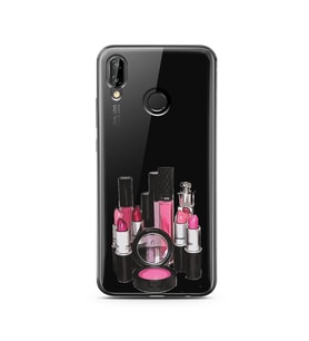 Makyaj Tasarımlı Süper Şeffaf Silikon Telefon Kılıfı Huawei P20 Lite  