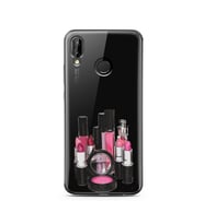 Makyaj Tasarımlı Süper Şeffaf Silikon Telefon Kılıfı Huawei P20 Lite  