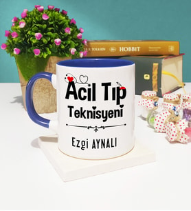 Acil Tıp Teknisyeni Tasarımlı Kişiye Özel Acil Tıp Teknisyeni Kupa Bardak Lacivert