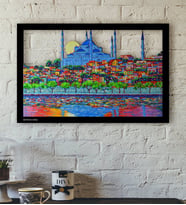 BK Gift Kişiye Özel İstanbul Sultan Ahmet Camii Temalı 3D Ahşap Tablo-1