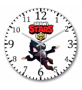 Brawl  Stars Crow Duvar Saati Bombeli Gercek Cam