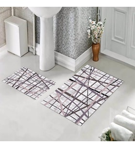 Banyo Halısı Ikili Klozet Takımı Kaymaz Tabanlı (60 xm x 100 cm + 40 cm x 60 cm) 
