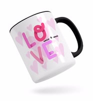 BK Gift Kişiye Özel Love Tasarımlı Siyah Kupa Bardak-4