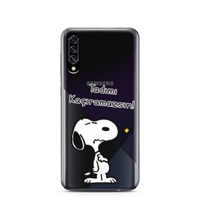 Snoopy Tasarımlı Süper Şeffaf Silikon Telefon Kılıfı Samsung A30s