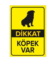 MIGNATIS - Dikkat Köpek Var Sarı Renk Levhası - Sac Malzeme 35x50cm