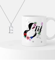 BK Gift Kişiye Özel İsimli Kupa ve Harf Kolye Hediye Seti - 3 (Model 1)