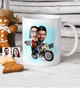 BK Gift Kişiye Özel Sevgililer Karikatür Beyaz Kupa Bardak  17