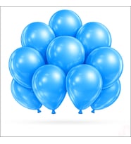 Metalik Parlak Balon, 30 cm x 10 Adet - Mavi