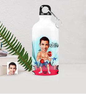 BK Gift Kişiye Özel Bay Boksör Karikatürlü Metal Suluk 500 Ml 1