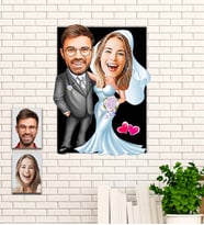 Kişiye Özel Sevgililer Günü Hediyesi Evleniyoruz Karikatür Ahşap Tablo
