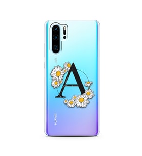 Papatya Harf Tasarım Süper Şeffaf Silikon Telefon Kılıfı Huawei P30 Pro  A-Harfi