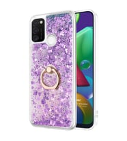 Microsonic Samsung Galaxy M30s Kılıf Glitter Liquid Holder Mor