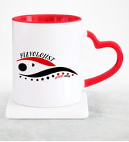 BK Gift Kişiye Özel Mesleki Fizyolojist Kırmızı Kalpli Kupa Bardak  1