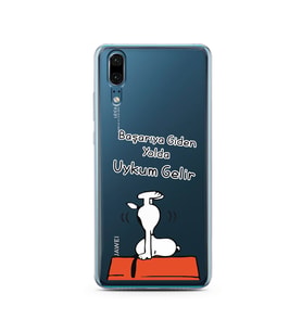 Snoopy Tasarımlı Süper Şeffaf Silikon Telefon Kılıfı Huawei P20 