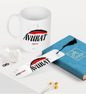 BK Gift Kişiye Özel Avukat Temalı Kupa ve Kitap Ayracı Seti - 7 (Model 1)