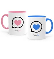 BK Gift Kişiye Özel İkili Pembe  Mavi Sevgili Kupa Bardak Seti  14