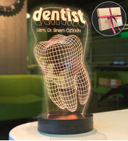 Kişiye Özel Diş Doktoru Hediyesi Dentist Led Lamba (Beyaz)