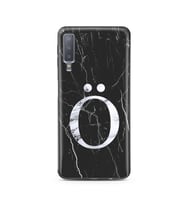 Samsung A7 (2018) Siyah Mermer Harf Tasarımlı Telefon Kılıfı Ö-Harfi 