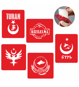 Türkçülük Desenleri Şablon Seti Tattoo Dövme SPREYSİZ