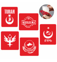 Türkçülük Desenleri Şablon Seti Tattoo Dövme SPREYSİZ