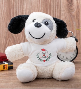 Sevgiliye Hediye İsim ve Kalpli Peluş Köpek