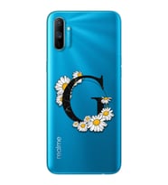 Papatya Harf Tasarım Süper Şeffaf Silikon Telefon Kılıfı Oppo Realmi C3 G-Harfi
