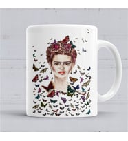 Frida Kahlo Kelebekler Kupa Bardak Porselen