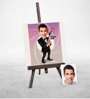 BK Gift Kişiye Özel James Bond Karikatür Şovaleli Doğal Taş  1