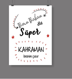 BK Gift Kişiye Özel Babalar Günü Temalı Afiş Poster  50x70 Cm 17640
