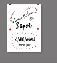 BK Gift Kişiye Özel Babalar Günü Temalı Afiş Poster  50x70 Cm 17640